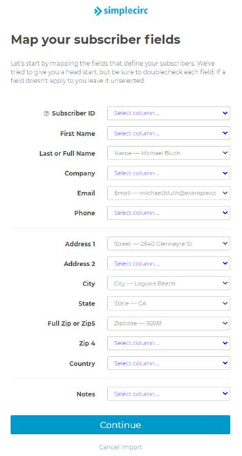 Importing your existing subscriber data is super simple with SimpleCirc