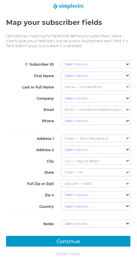 Importing your existing subscriber data is super simple with SimpleCirc