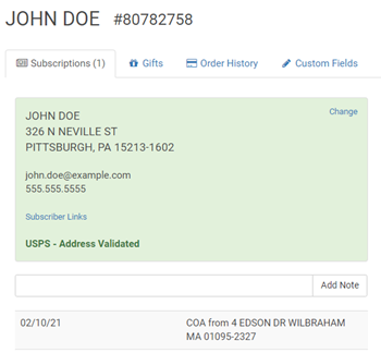 SimpleCirc verifies every address with the USPS address validation API