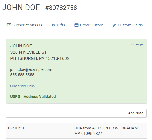 SimpleCirc verifies every address with the USPS address validation API